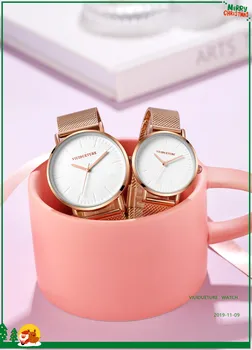 

New fashion lovers watch trend stainless mesh belt women's watches with clothing men's watches high-end atmosphere men's and wom