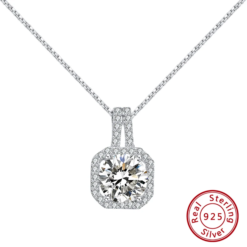 Silver Color ORSA JEWELS, новинка 925, ожерелье с подвеской для женщин, Стерлинговое Серебро, прозрачный AAAA циркон, модный подарок, вечерние ювелирные изделия на каждый день, SN174 - Цвет камня: Silver Color