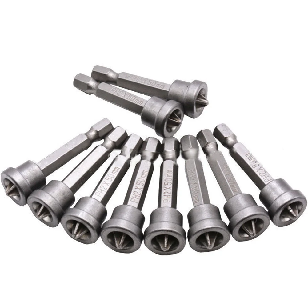 

10pcs Screwdriver Bit Set Repair Cross Head Anti Slip Manual Magnetic Tool Plasterboard Locator Accessories Quick Release PH2