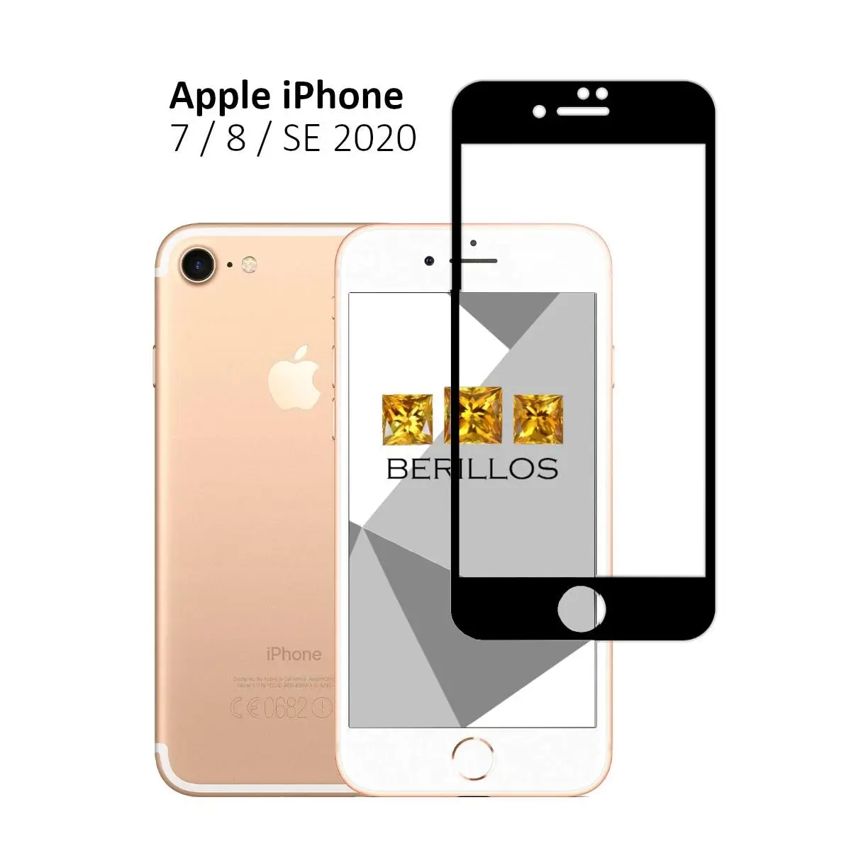 Керамическая защитная пленка Berillos с рамкой для Apple iPhone 7 8 SE 2020 тонкая гибкая
