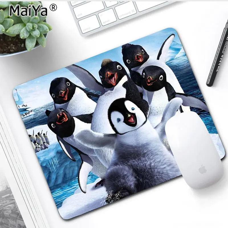 No LockEdge 20x25cm MaiYa Лидер продаж милые Мультяшные Пингвины геймерские скоростные мыши розничная маленький резиновый коврик для мыши для ноутбука игровой коврик для мыши - Цвет: No LockEdge 20x25cm