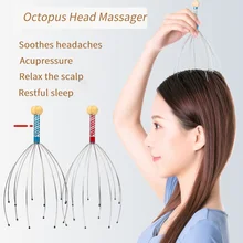 

OctopusHhead Massager For Neck Head Spa Massager Scalp Relax Hair Migraine Scratcher Massage Cranien Acupuncture Massaging Tools
