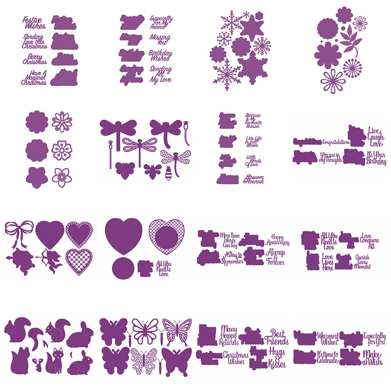 

Heart Layer Frame with Series Words Butterfly Ballet Cutting Die Collection Snowfall for DIY Scrapbooking Cards Craft New 2019