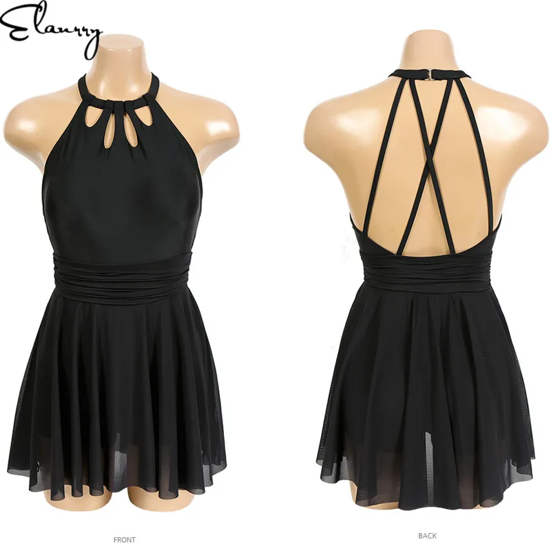 Women One Piece Swimming Suit Sexy Black Bandage Swimwear Padded Summer Beach Wear Swim Skirt Ladies Bathing Suit Maillot
