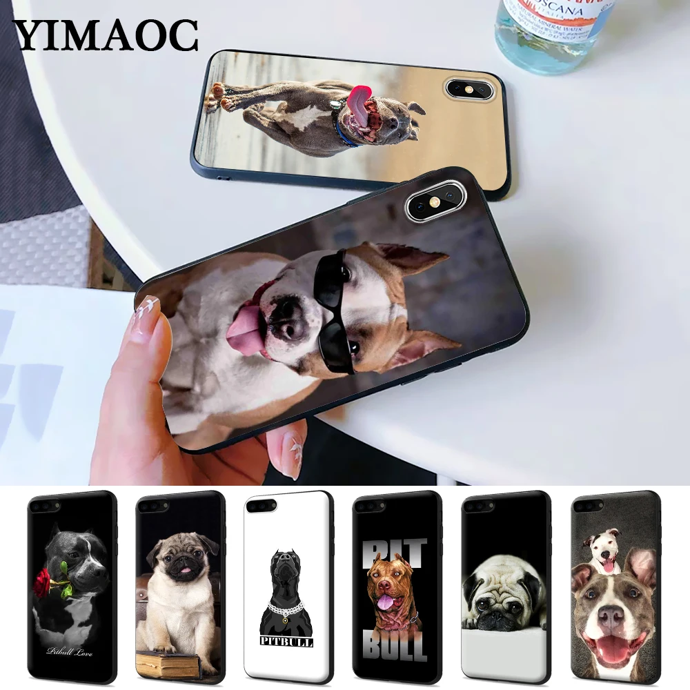 

Pit Bull Lovely Pet Dog Pitbull Silicone Case for iPhone 5 5S 6 6S Plus 7 8 X XS Max XR