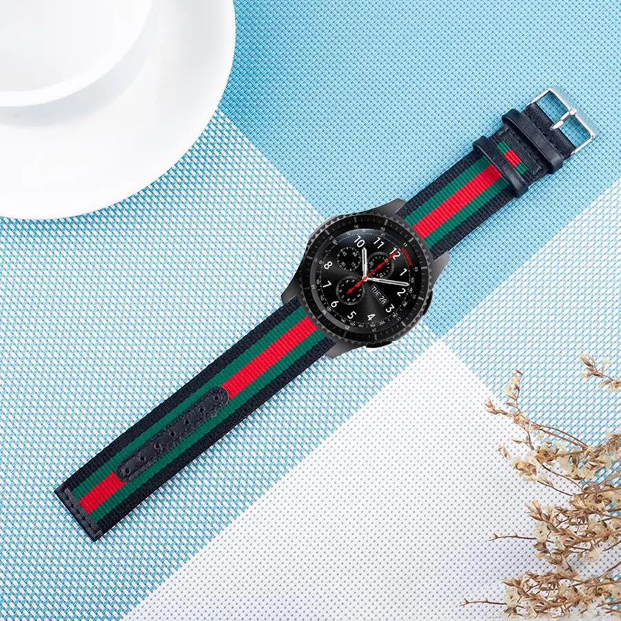 22 мм кожаный нейлоновый ремешок для часов samsung Galaxy Watch 46 мм gear S3 спортивные наручные браслеты для HUAWEI Garmin Smartwatch классические ремешки