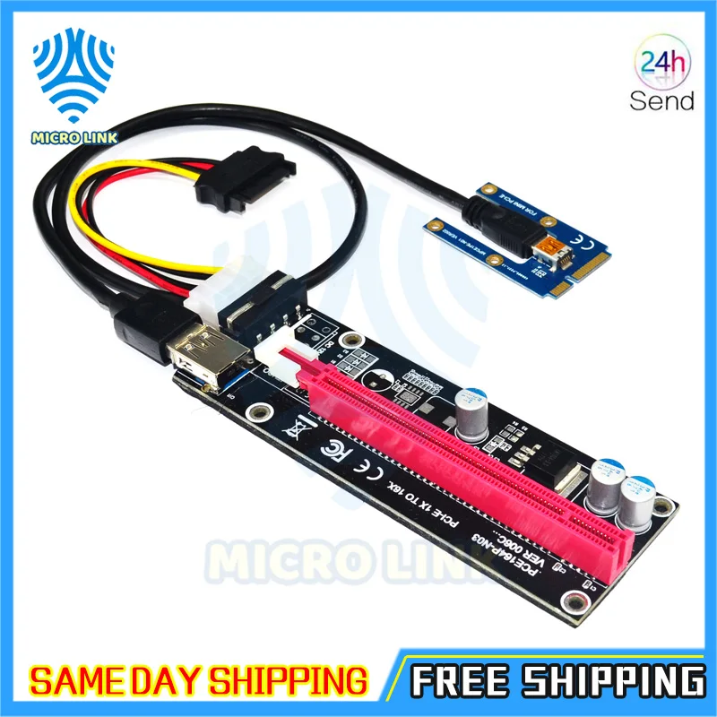 Mini PCIe to PCI express 16X Riser for Laptop External Graphics Card EXP GDC BTC Antminer Miner mPCIe to PCI-e slot Mining Card-4