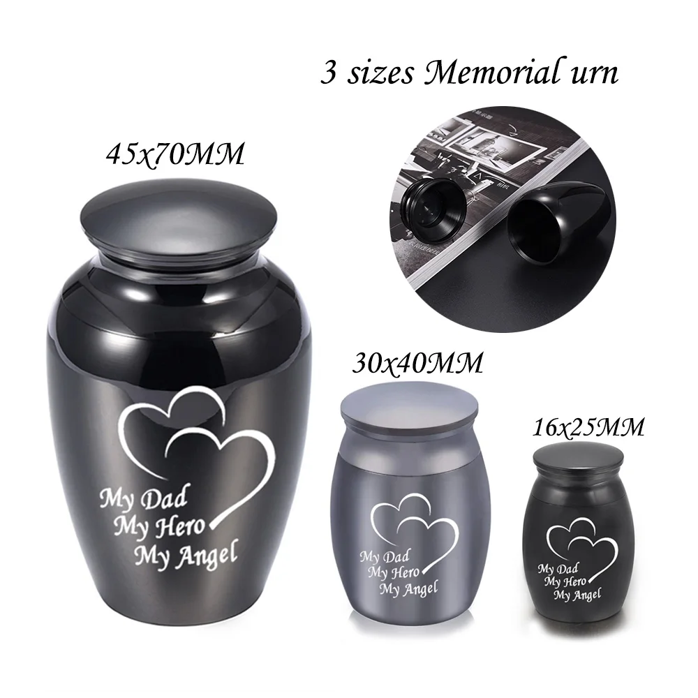 To My Dad Hero Angel Engraved Cremation Jewelry for Ashes Memorial Jar Human Ash Urns Stainless Steel | Украшения и аксессуары
