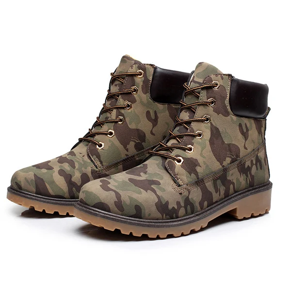 Army velvet Новые теплые зимние ботинки на шнуровке Зимние ботильоны из искусственной кожи мужские осенние Водонепроницаемые зимние ботинки осенние ботинки для отдыха мужская обувь - Цвет: Army velvet