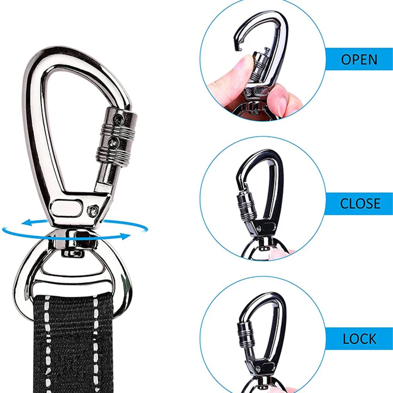 Reflective Big Dog Leash With Car Safety Buckle And Padded Handle