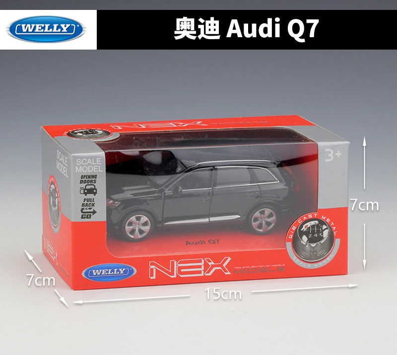 Литая модель автомобиля WELLY масштаб 1:36 внедорожника Audi Q3/Audi Q7 из металлического