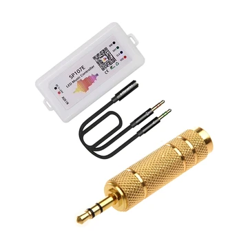 

3.5mm M to 1/4inch F Adapter with WIFI RGB SP107E Pixel IC SPI Music Bluetooth Controller