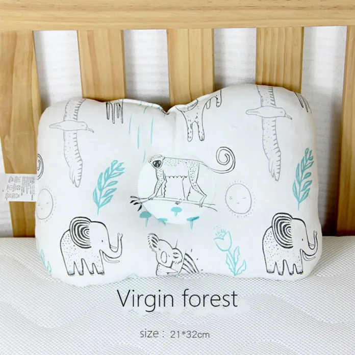 forest 32x21cm Муслинтри детская подушка защита малыша Муслин Хлопок плоская подушка для головы постельные принадлежности набор - Цвет: forest 32x21cm