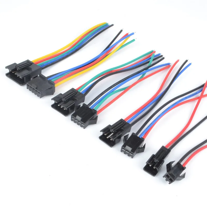 2pin 3pin 4pin 5pin 2 54 мм JST SM вилка соединителя с проводом штекером и разъемом для RGB RGBW RGBWW