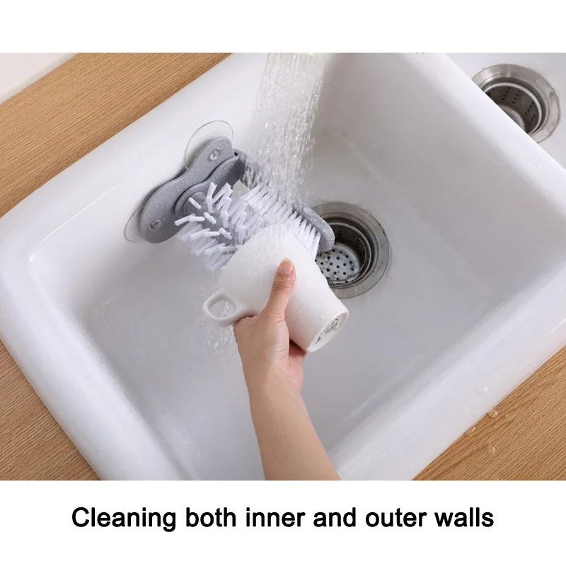 Glass Washer Sink Suction Cup Base Cleaning Bottle Brush Bathroom Tool DIN889 | Дом и сад