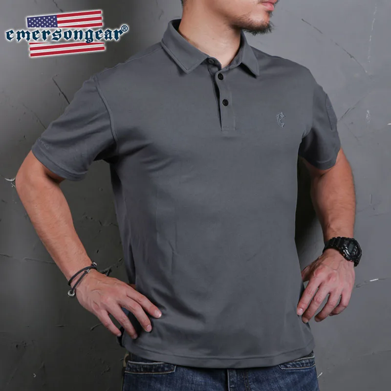 Emersongear Emerson Blue Label спортивная футболка поло быстросохнущая мягкая эластичная рубашка Открытый Туризм Альпинизм Рыбалка тактический стиль Топ - Цвет: WG