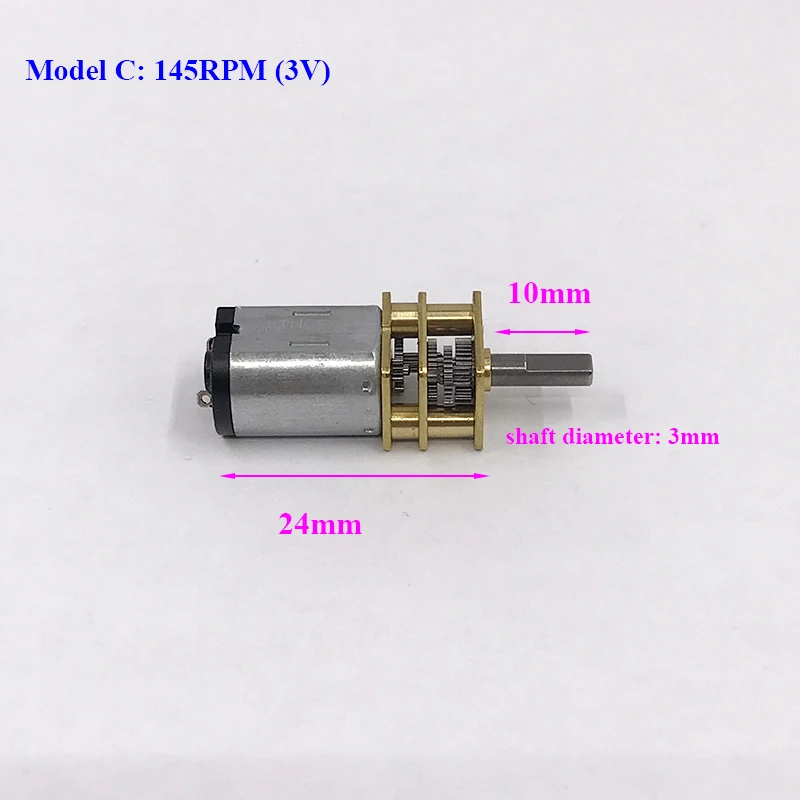 DC 3V-6V 66RPM Micro Mini N20 Gear Motor Reducer D Shaft Gearbox Slow Speed 