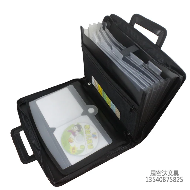 

Canvas File Holder Hand A4 Briefbag File Bag Zipper File Bag Multilayer Waterproof Thick Package Men And Women