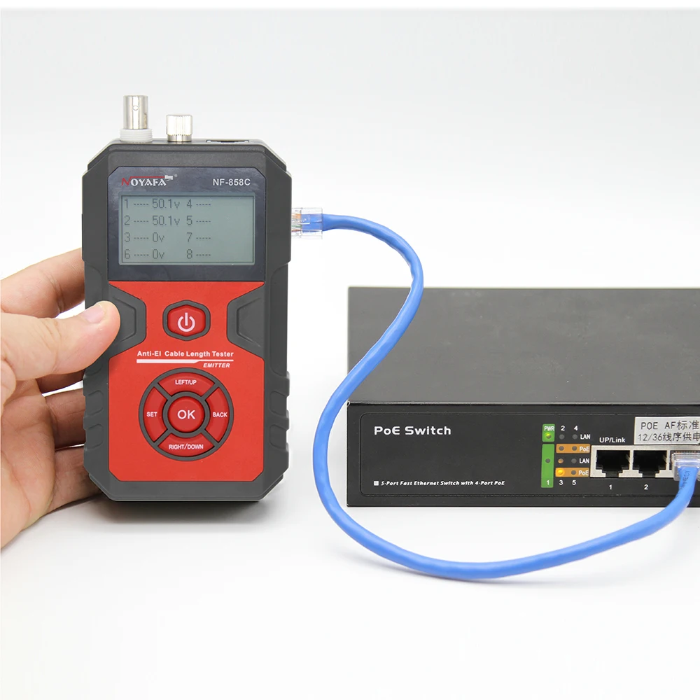 Cable Line Locator Portable Wire Tracker Cable Tester Finder Network Cable Testing RJ11 RJ45 BNC Cable Line NOYAFA NF-858C