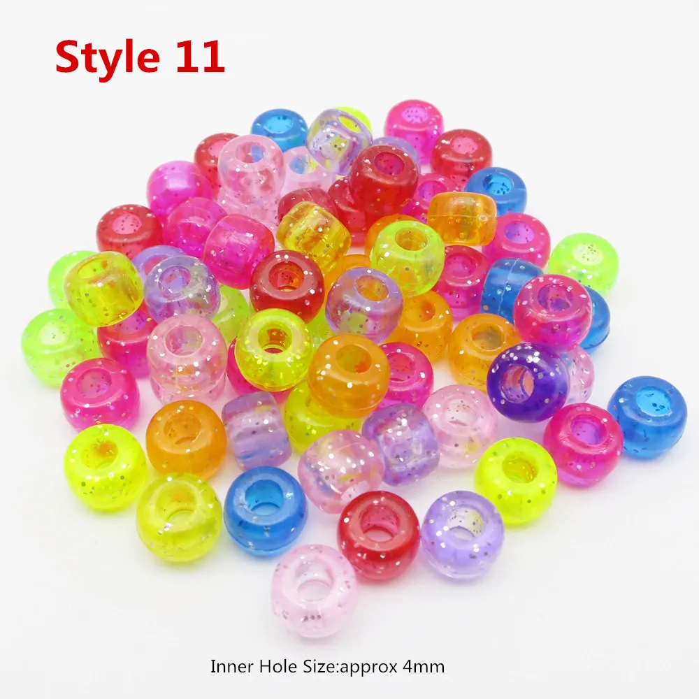 100Pcs Plastic Crochet kids Multicoloured Braids hair dread dreadlock beads rings tube for kids girls women styling Accessories 5