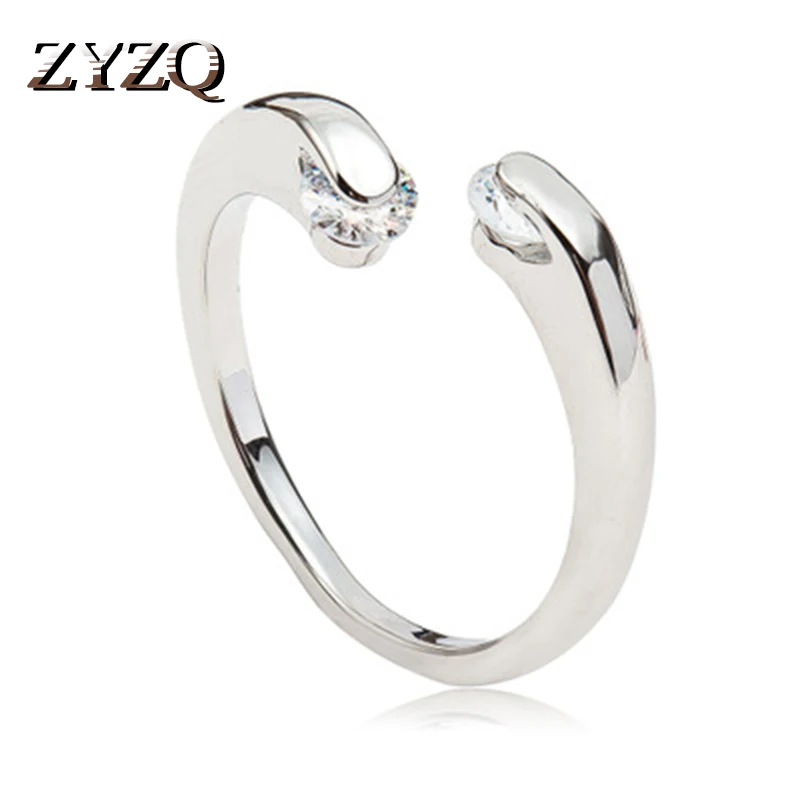 

ZYZQ Luxury Silver Plated Adjustable Rings With Elegant Tiny Cubic Zircon Stone Factory Direct Selling Daily Accessories Jewel