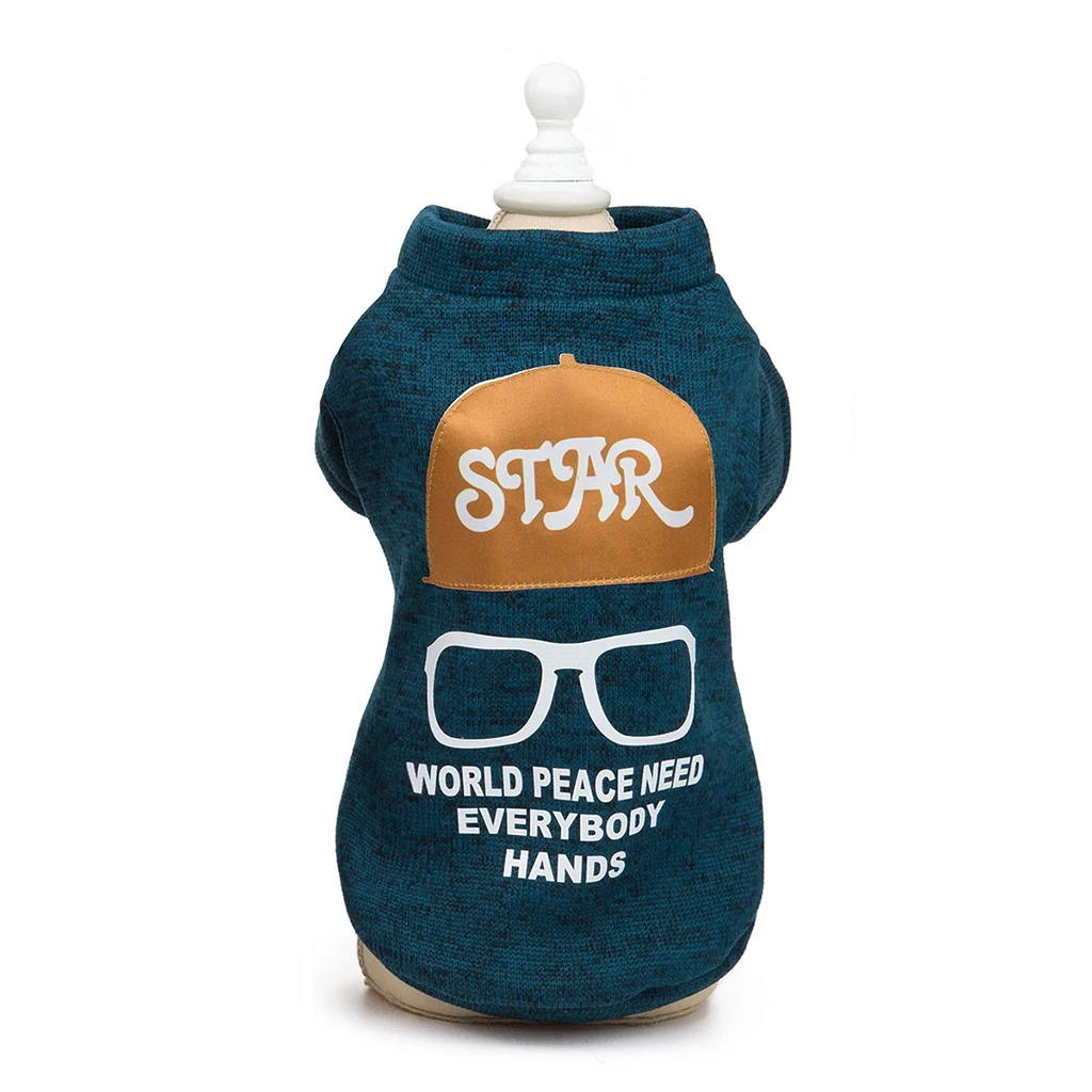 Pet Glasses Hat Толстовка Осень-зима модная теплая одежда для кошек и собак
