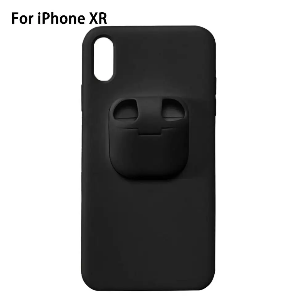 Black XR 3 цвета, 6 моделей, 2 в 1, коробка для хранения наушников, подходит для 11 Pro XR X XS Max, беспроводная bluetooth гарнитура, чехол для телефона - Цвет: Black XR