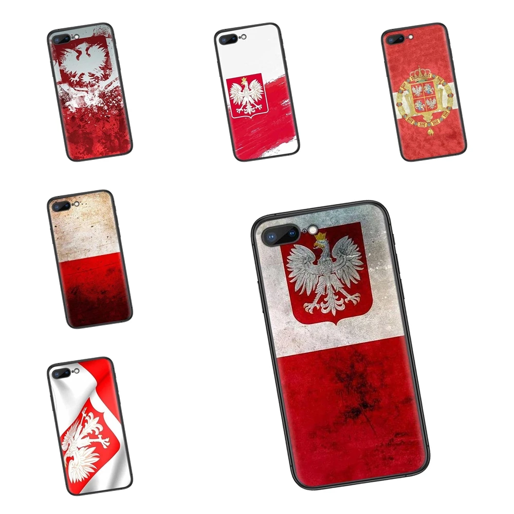 Черный чехол для телефона с флагом Польши трендовый 3D Galaxy S30 S21 S20 FE S10 S10E S9 S8 S7 S6 Edge