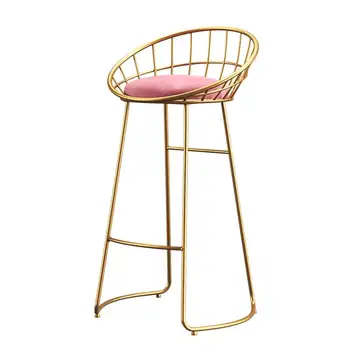 

New Bar Stool Nordic Minimalist Chair 75cm / 70cm 65cm Iron , Gold Stool, Modern Dining , Steel