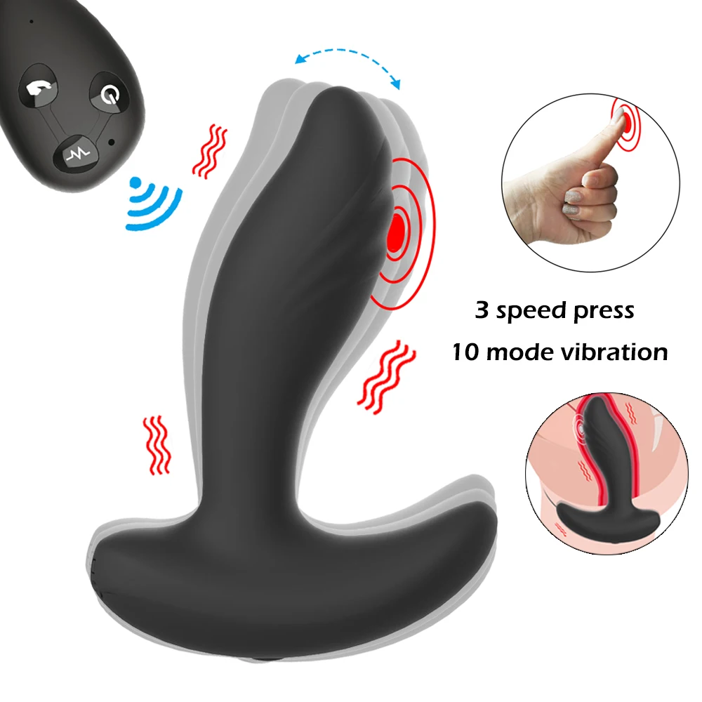 Remote Control Vibrating Prostate Massager Men Anal Plug Waterproof 10 Stimulation Patterns Butt Anus Silicone Sex Toys Shop | Красота и