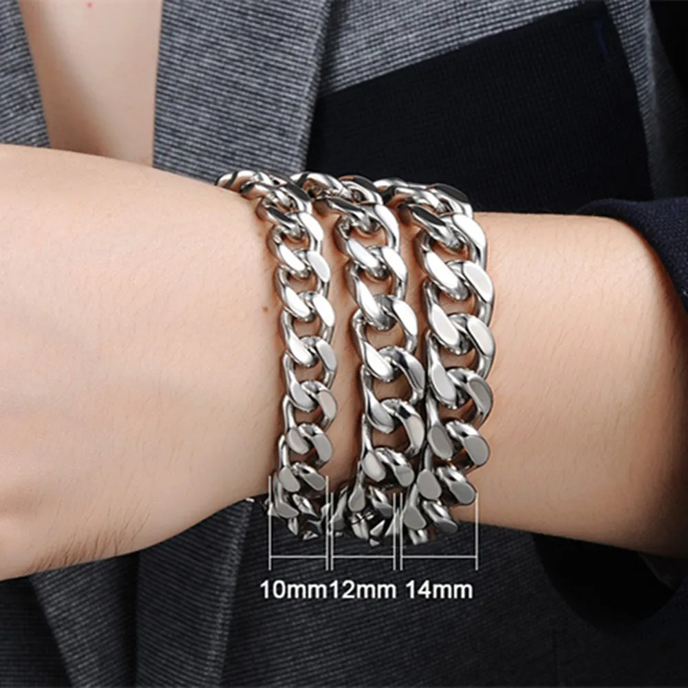 Корейский мужской Титановый стальной кубинский браслет-цепочка, модные трендовые ювелирные изделия из нержавеющей стали, мужские аксессуары, серебряный мужской браслет