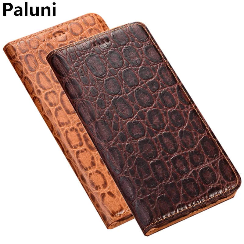  Top grade cowhide genuine leather magnetic phone case for Asus ZenFone 3 Zoom ZE553KL/ZenFone 4 ZE5