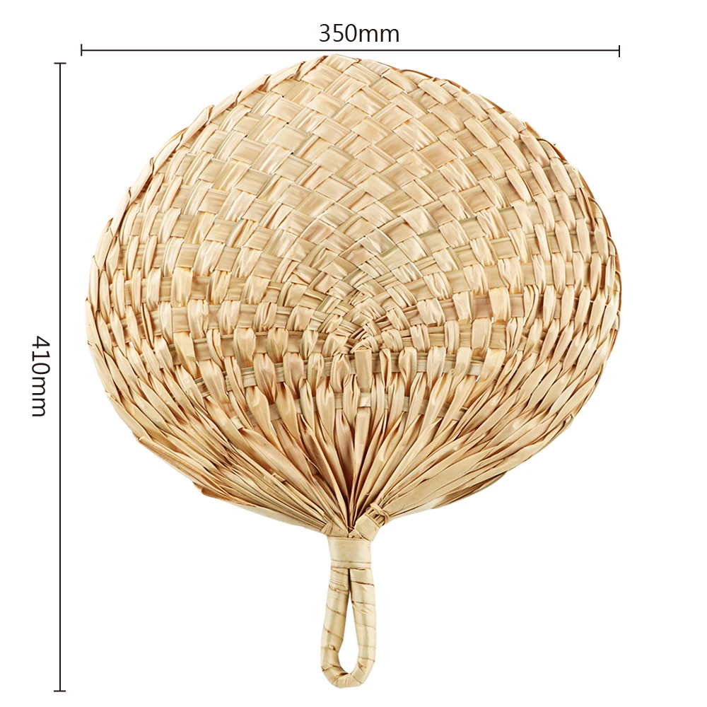 Manual Straw Hand Fans Hand-woven Palm Leaf Hand Fan Chinese Style Summer Cooling Mosquito Repellent Handmade Straw Fan hand fan
