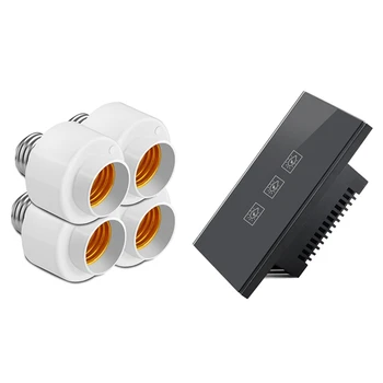 

1 Set Wifi Smart Light Switch for Google Home & 1 Set Tuya Smart Life Wifi Smart Light Bulb Socket Adapter