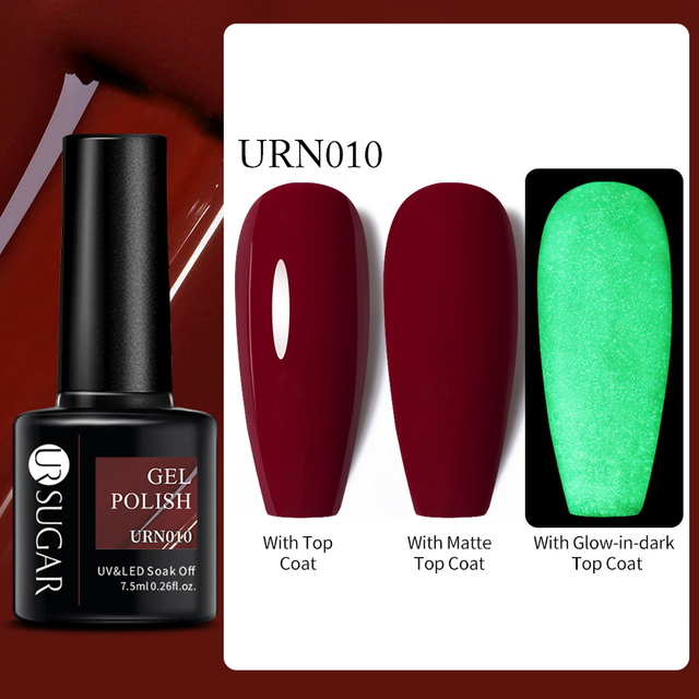 SUGAR Luminous Gel Top Coat Semi Permanent Glow In Dark Fluorescent Soak Off UV LED Color Gel Nail Varnish Nails for Manicure