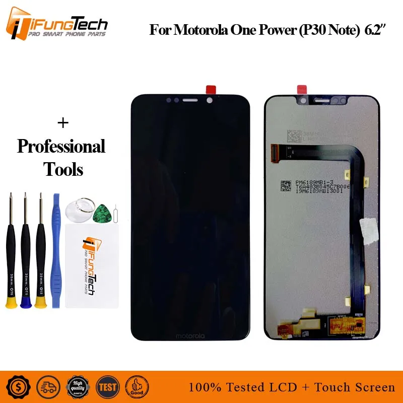 Для Motorola Moto One power (p30 note) XT1942-1 XT1942-2 ЖК-дисплей с сенсорным экраном дигитайзер