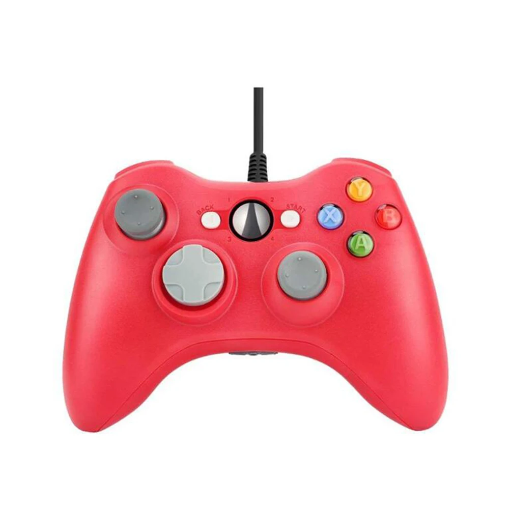 Red XRHYY Xbox 360 PC игровой проводной контроллер для microsoft Xbox 360 и Windows PC с двойной вибрацией эргономичный проводной игровой контроллер - Цвет: Red