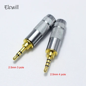 

2.5mm Jack 3 Pole 4 Pole Male Connector Adapter for DIY Stereo Headset Earphone/Repair Earphone Speaker with Metal Shell