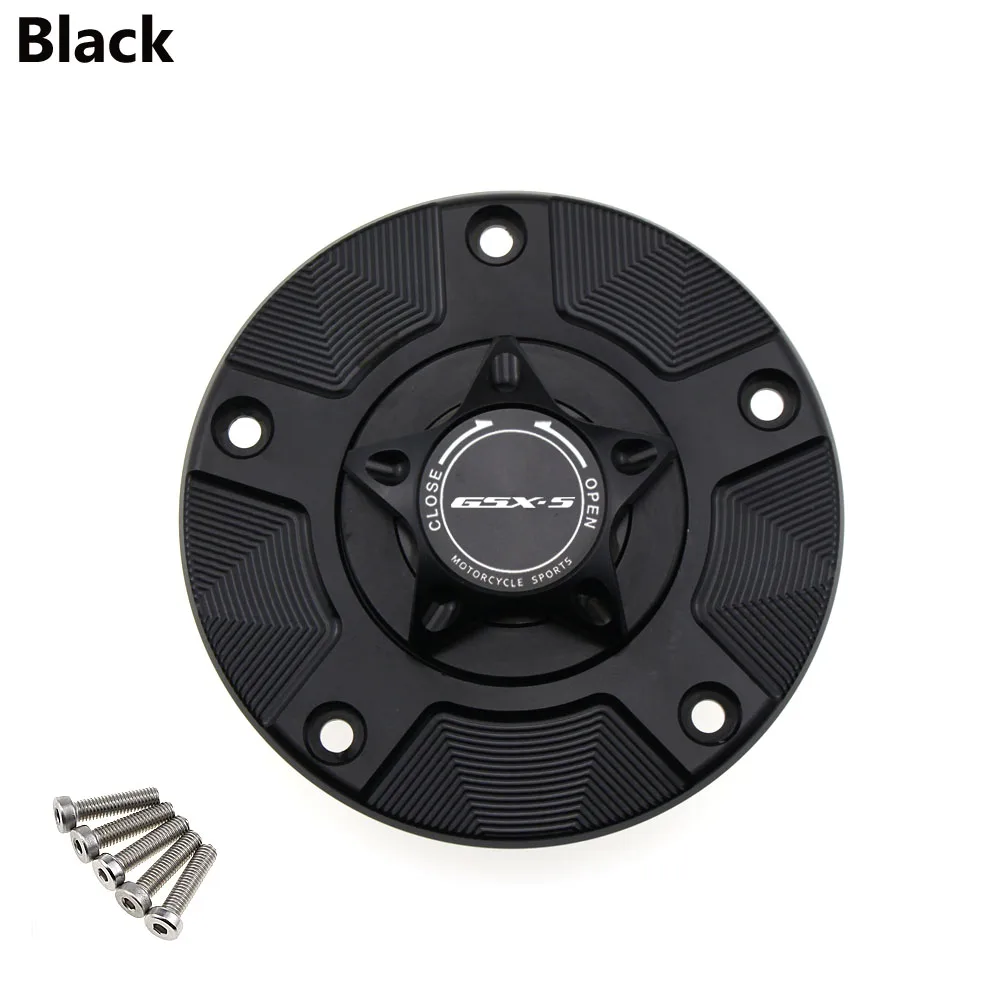 Black Крышка бензобака для SUZUKI GSX-S 750 GSX-S 1000 GSX-S750 GSX-S1000 мотоцикла CNC БЫСТРОРАЗЪЕМНАЯ крышка - Цвет: Black