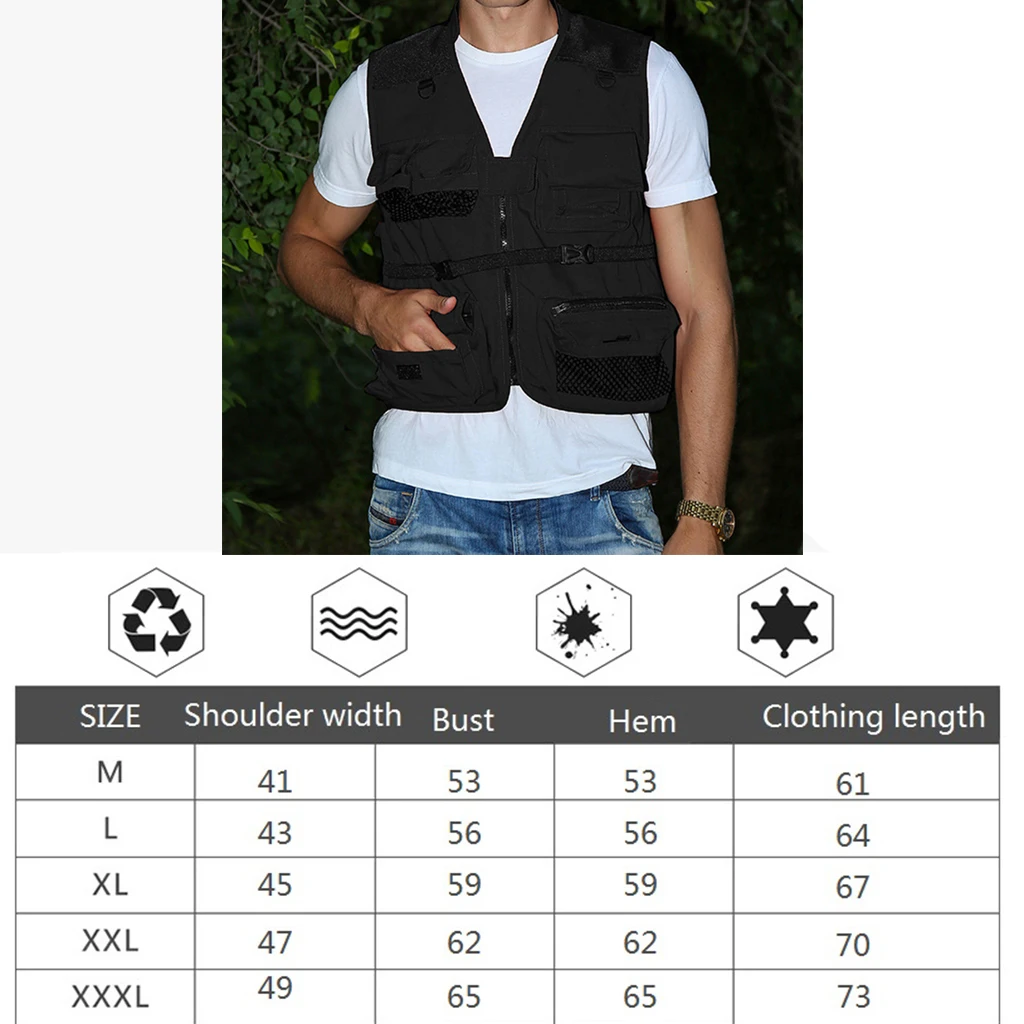 Multi Pocket Mesh Vest Photography Hunting Fishing Jacket Gilet Outdoor Hiking Camping Travel Waistcoat Shooting Adjustable Vest