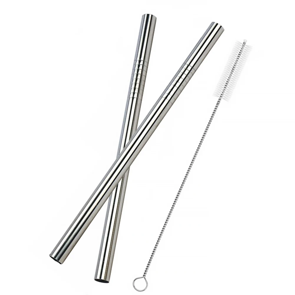 2pcs straw Аксессуары для бара, портативная складная многоразовая щетка для чистки, металлические стальные соломинки для питья, вечерние, изогнутые, для путешествий, силиконовый чехол - Цвет: 2pcs straw
