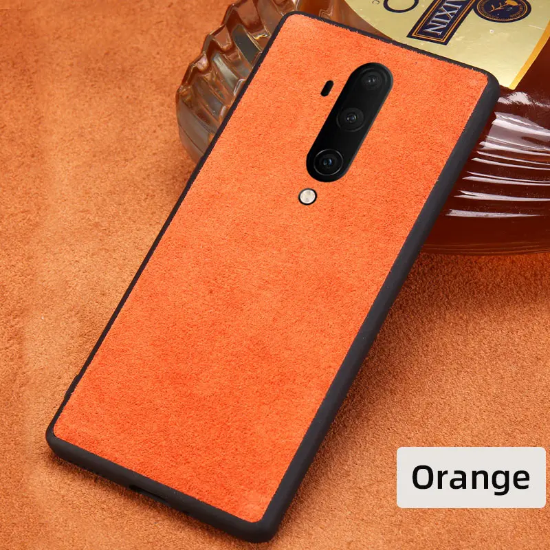 Оранжевый Чехол из натуральной коровьей замши для Oneplus 7 pro, 6 T, 6, 7t pro, противоударный, 360, полностью защитный чехол для One plus, 7, 5, 5, t, 7T - Цвет: Оранжевый