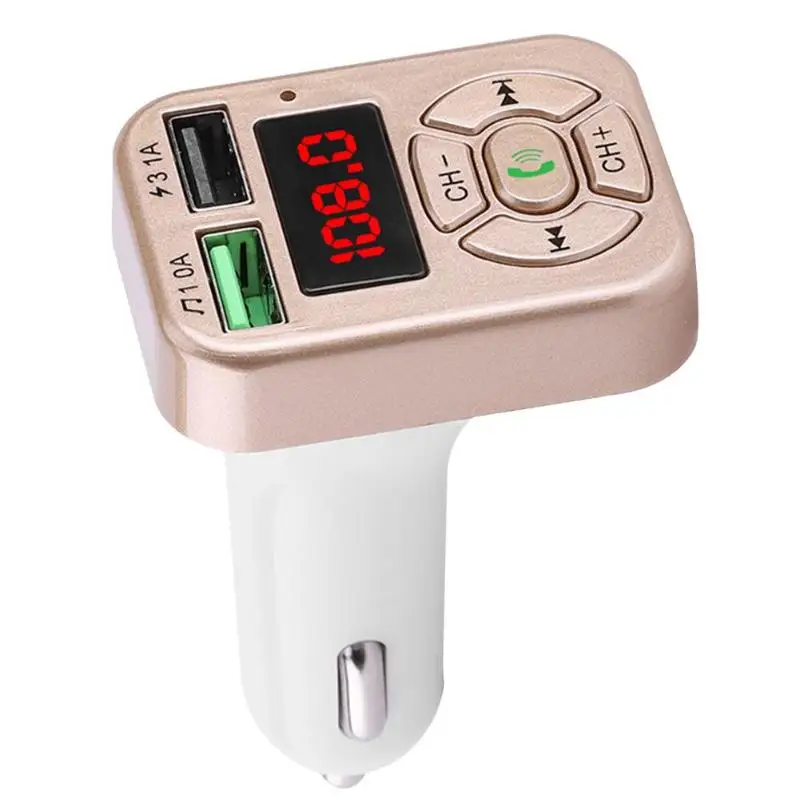 Беспроводной FM USB зарядное устройство передатчик Hands-free Bluetooth MP3-плеер Поддержка автоматического отключения питания Функция памяти для телефона