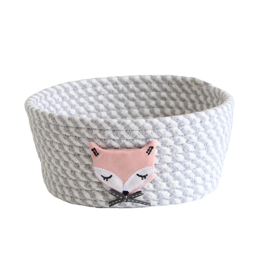 Multi-style Folding Storage Basket Cotton Woven Nordic Desktop Sundries Cotton Storage Box Fox Duck Hair Ball Storage Box - Цвет: D7