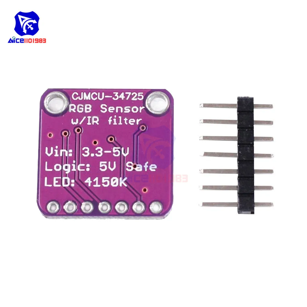 Diymore TCS34725 RGB светильник Цвет Сенсор модуль распознавания с инфракрасным фильтром