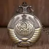 Reloj de bolsillo de hoz con insignia de lujo, colgante de oro y plata, emblema de Rusia, con llavero ► Foto 2/6