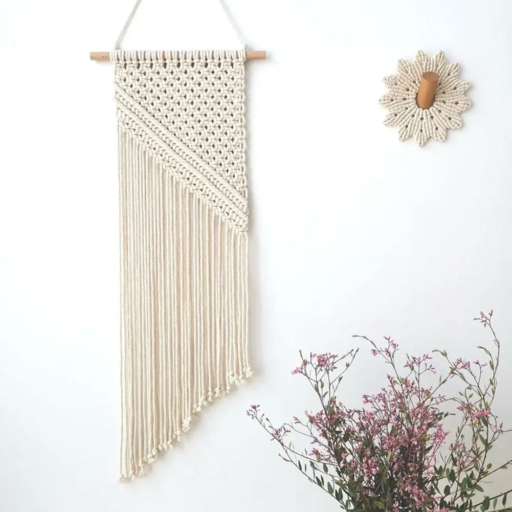 Hand-woven Bohemian Tassel Cotton Rope Tapestry Custom Wall Decoration Ins Nordic Wall Hangings Tapestry Paintings Very Nice Gif