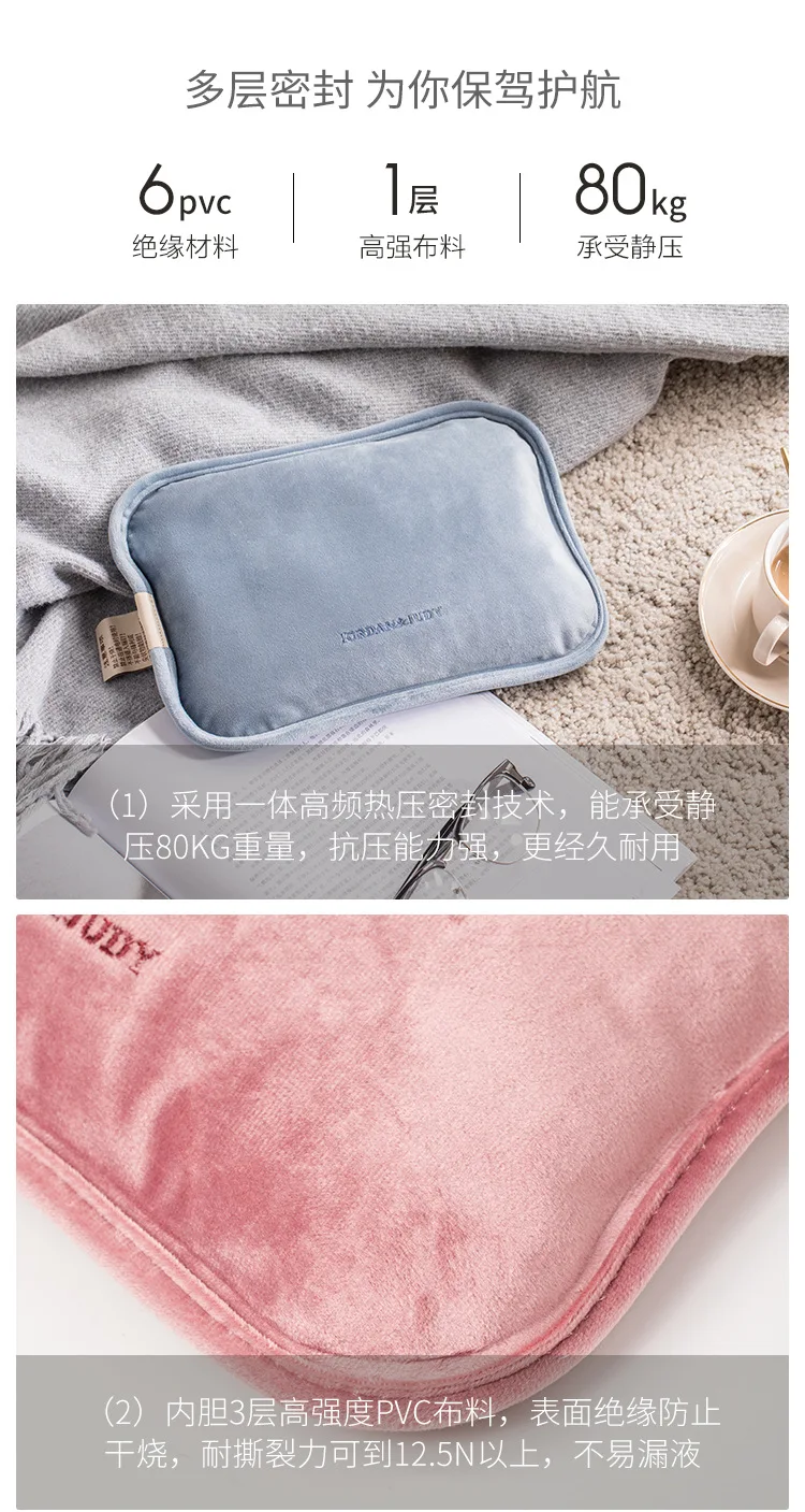 Xiaomi Jordan&Judy грелка перезаряжаемая теплая сумка для воды Женская желудок теплая детская плюшевая простая Милая ручная грелка