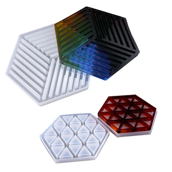 

1pc Useful Hollow Epoxy Geometry Coasters Resin Mould DIY Tool Silicone Mold Craft Making
