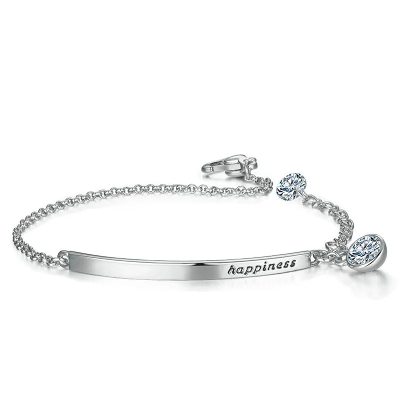

925 Sterling Silver Color Bracelet for Women Zircon Chain & Link Bracelets Bangles With Natural Stone Diamond Bracelet Jewelry